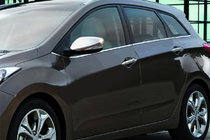Hyundai Elantra (MD/UD) 2011-2015 Mirror covers with indicator cut-out (2 pcs, stainless steel) photo 1