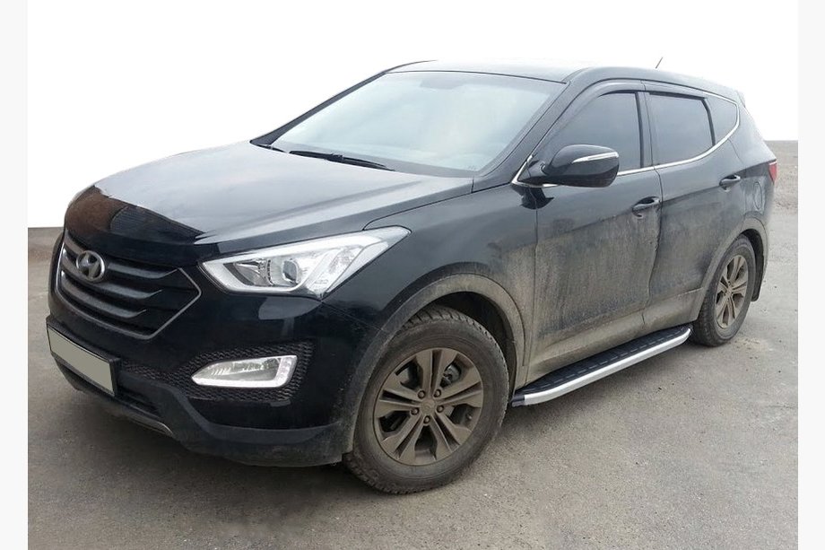 Hyundai Santa Fe 3 2012-2018 Side Steps Fullmond (2 pcs, aluminum) Image