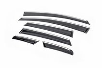 Opel Astra J 2009-2015 Window deflectors with chrome strip HB (6 pcs, Sunplex) photo 1