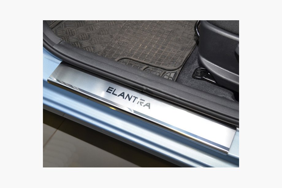 Hyundai Elantra (MD/UD) 2011-2015 Door Sill Covers Nataniko (4 pcs, Stainless Steel) Premium - 3M Tape, 0.8 mm Image
