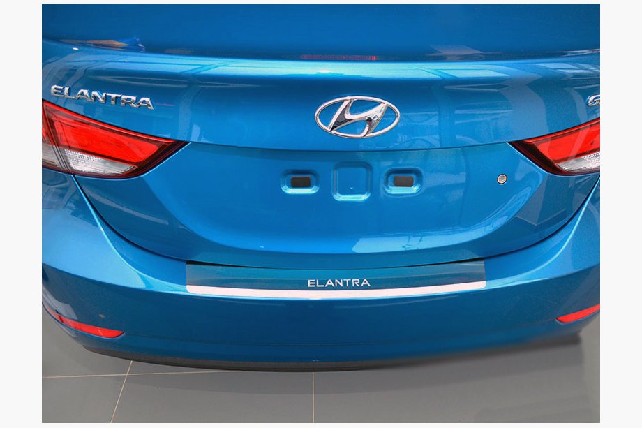 Hyundai Elantra (MD/UD) 2011-2015 Rear bumper protector with lip Nataniko (2014-2015, stainless steel) Image