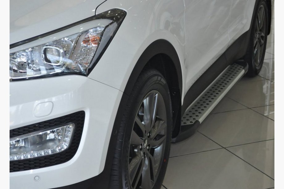 Hyundai Santa Fe 3 2012-2018 Side Steps Allmond Grey (2 pcs, Aluminum) Image