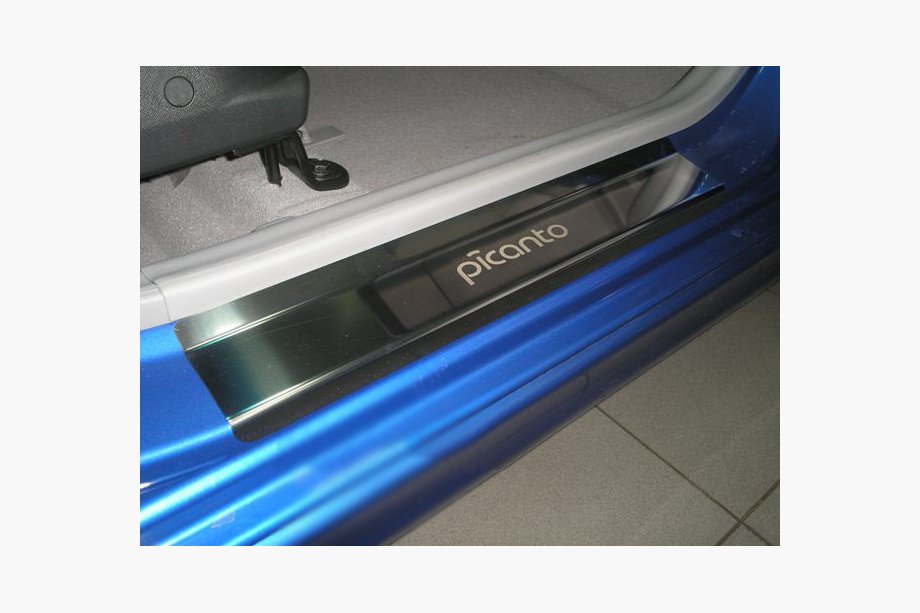 Kia Picanto 2016- Door Sill Protectors Natanko Premium (4 pcs, Stainless Steel) Image