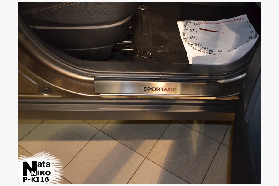 Kia Sportage 2010-2015 Door Sill Covers Nataniko (4 pcs, Stainless Steel) Premium - 3M Tape, 0.8 mm Image