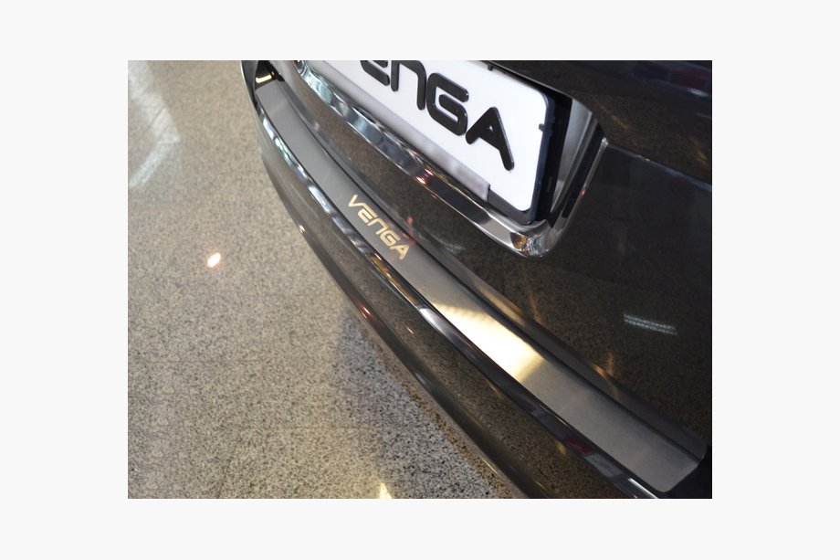 Kia Venga 2010-2019 Rear bumper protector Natanika (stainless steel) Image