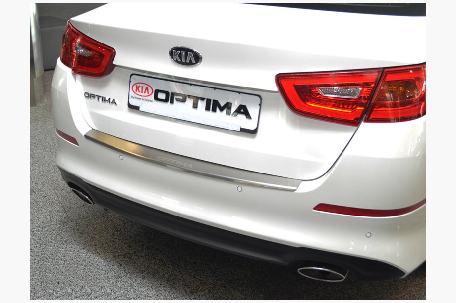 Kia Optima 2010-2016 Rear bumper protector with lip Nataniko (2014-2016, stainless steel) Photo 1