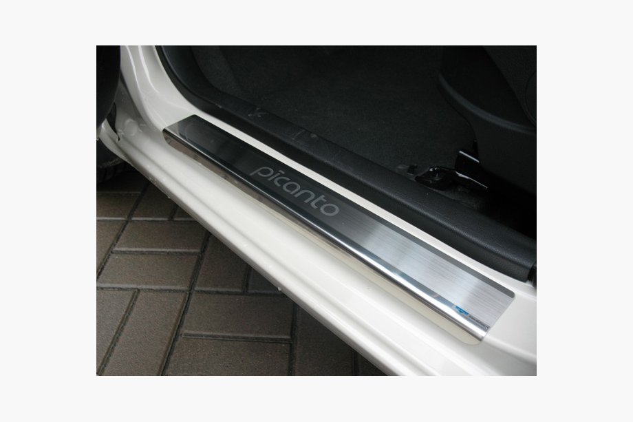 Kia Picanto 2011-2016 Natanika Premium Door Sill Protectors (4 pcs, Stainless Steel) Image