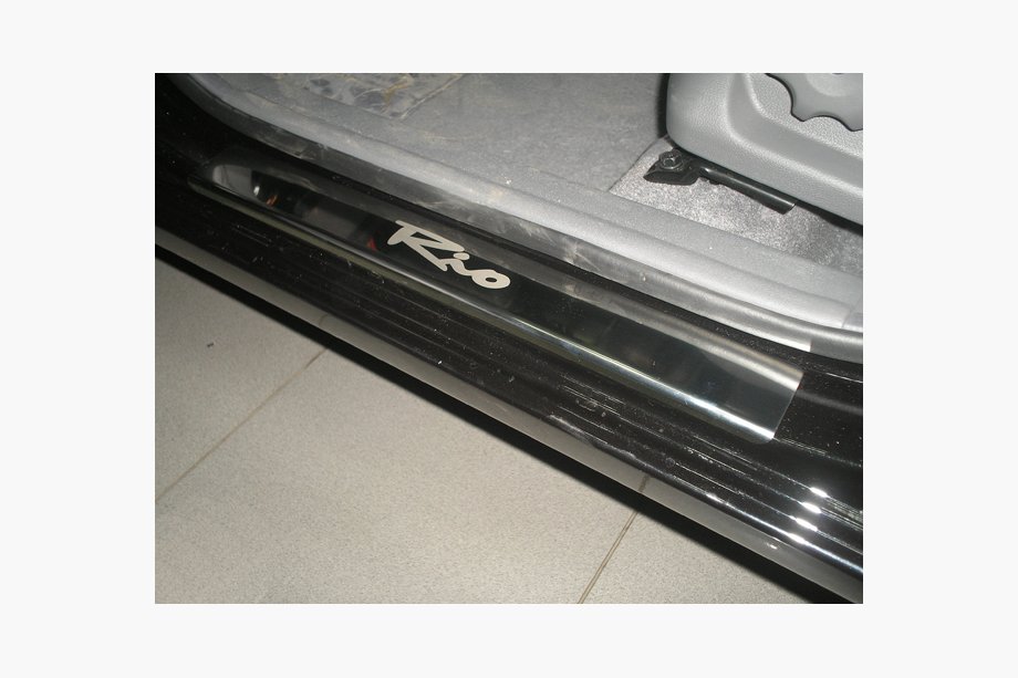 Kia Rio 2005-2011 Natanika Premium Door Sill Protectors (4 pcs, Stainless Steel) Image