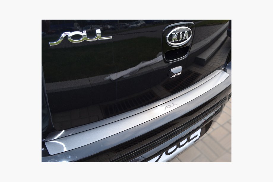 Kia Soul I 2008-2013 Rear bumper protector Natanika (stainless steel) Image