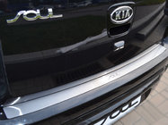 Kia Soul I 2008-2013 Rear bumper protector Natanika (stainless steel) photo 1