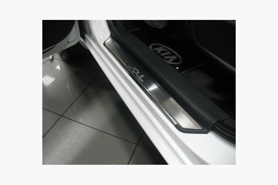 Kia Soul I 2008-2013 Stainless Steel Door Sill Protectors NataNika Premium (4 pcs) Image