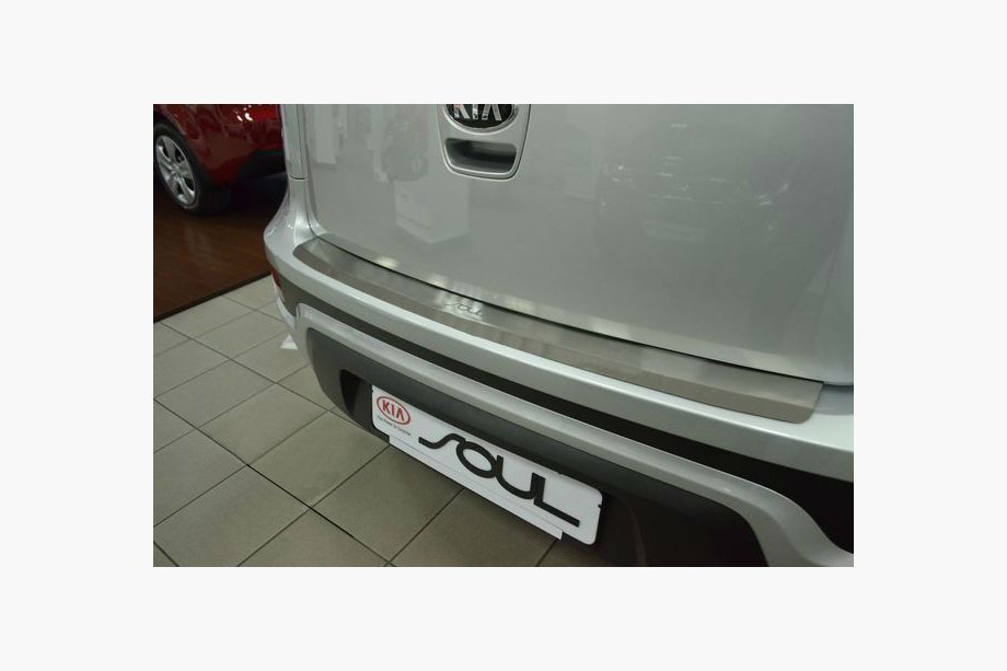 Kia Soul II 2013-2018 Rear bumper protector with lip Natanika (stainless steel) Image