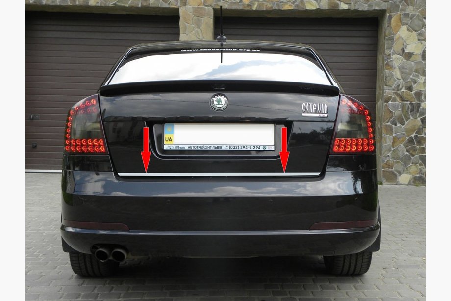 Skoda Octavia II A5 2010-2013 Trunk trim stainless steel Image