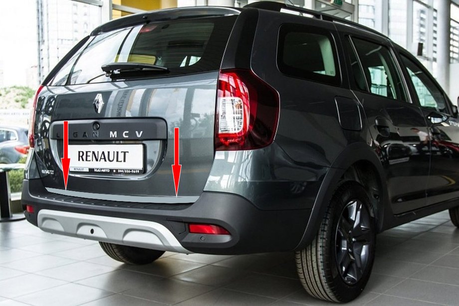 Renault Logan MCV 2013-2022 Trunk trim stainless steel OmsaLine - Italian Stainless Steel Image