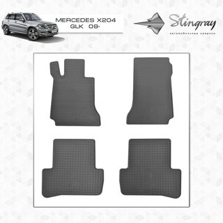 Rubber Floor Mats (4 pcs, Stingray Premium) Mercedes C-class W204 2007-2015 photo 2