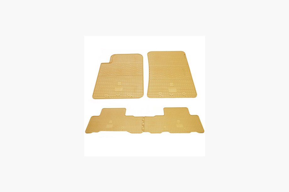 SsangYong Rexton I 2001-2017 Beige Rubber Floor Mats (4 pcs, Stingray Premium) Image