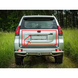 Chrome trim above license plate (Design 2018) Toyota Land Cruiser Prado 150 2009-2023 photo 1