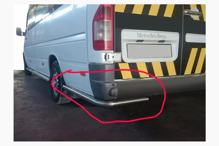 Mercedes Sprinter W901/902/903/904/905 1995–2006 Rear Corner Bars AK-SO (Stainless Steel) Image
