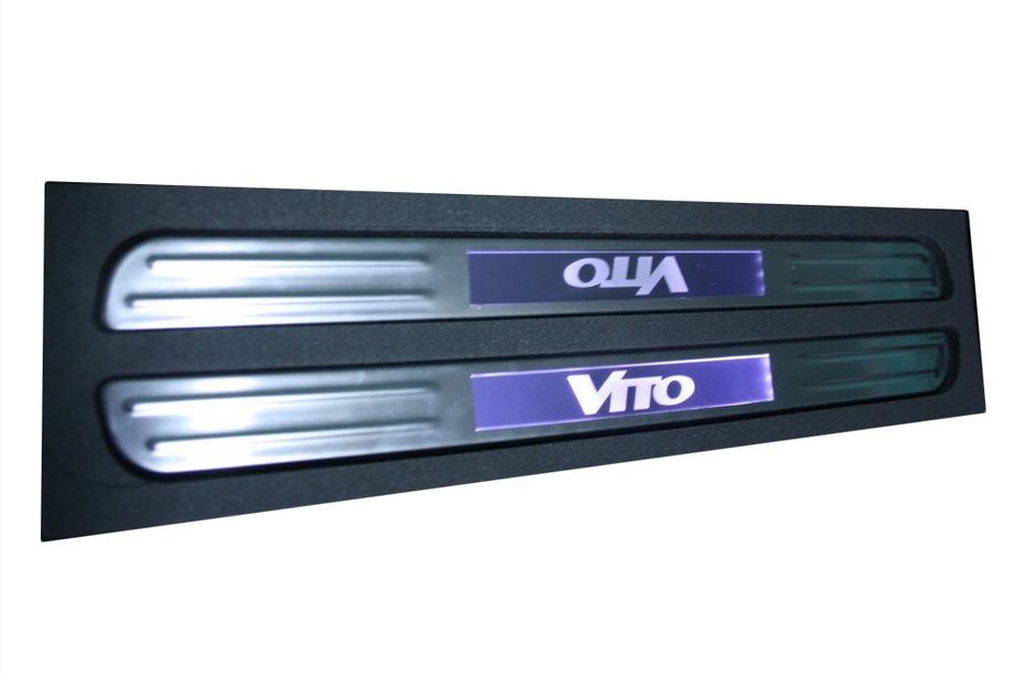 Mercedes Viano 2004-2014 Wireless illuminated door sills (2 pcs, stainless steel) Image