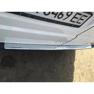Rear bumper protector with lip (Carmos V1, stainless steel) photo 3