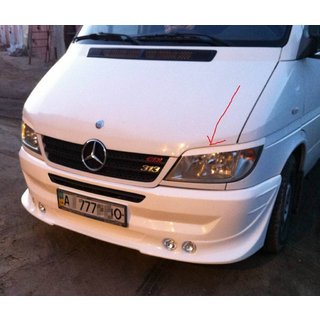 Headlight eyelids (black, ABS, 2000-2006) Mercedes Sprinter W901/902/903/904/905 1995–2006 photo 2