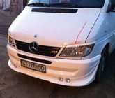 Mercedes Sprinter W901/902/903/904/905 1995–2006 Headlight eyelids (black, ABS, 2000-2006) Black Gloss photo 2