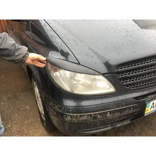 Headlight eyebrows straight (black matte) Mercedes Viano 2004-2014 photo 3