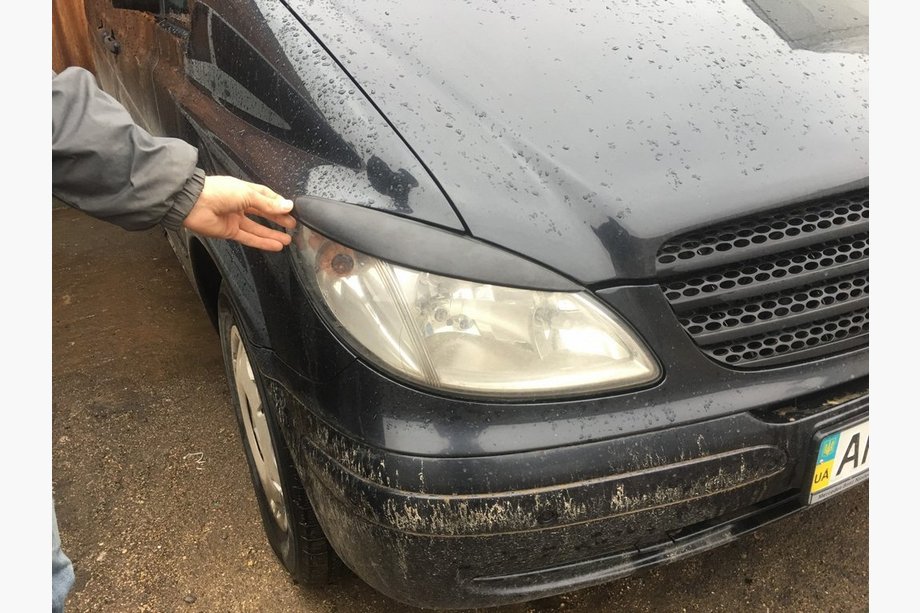 Mercedes Vito W639 2004-2014 Headlight eyebrows straight (2004-2010, 2 pcs, plastic) Photo 15