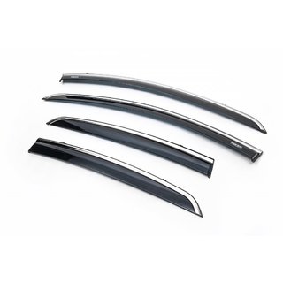 Window deflectors with chrome trim (4 pcs, Niken)