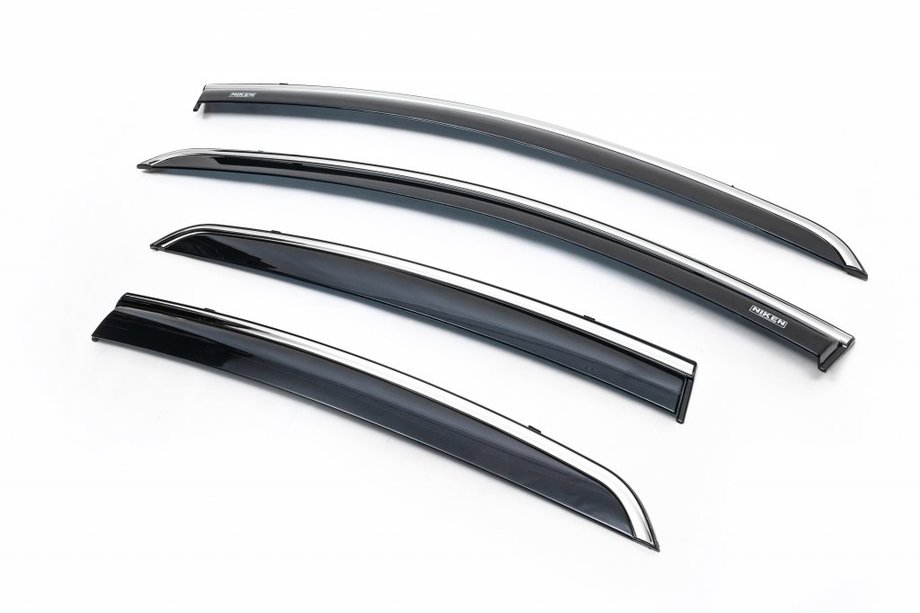 Fiat Linea 2006-2018 Window deflectors with chrome trim (4 pcs, Niken) Image