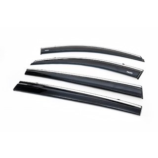 Window deflectors with chrome trim (4 pcs, Niken) Kia Sportage 2010-2015 photo 2