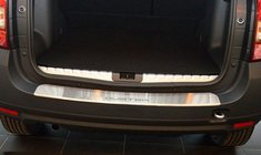 Dacia Duster 2008-2018 Rear bumper protector with lip Nataniko (stainless steel) photo 1