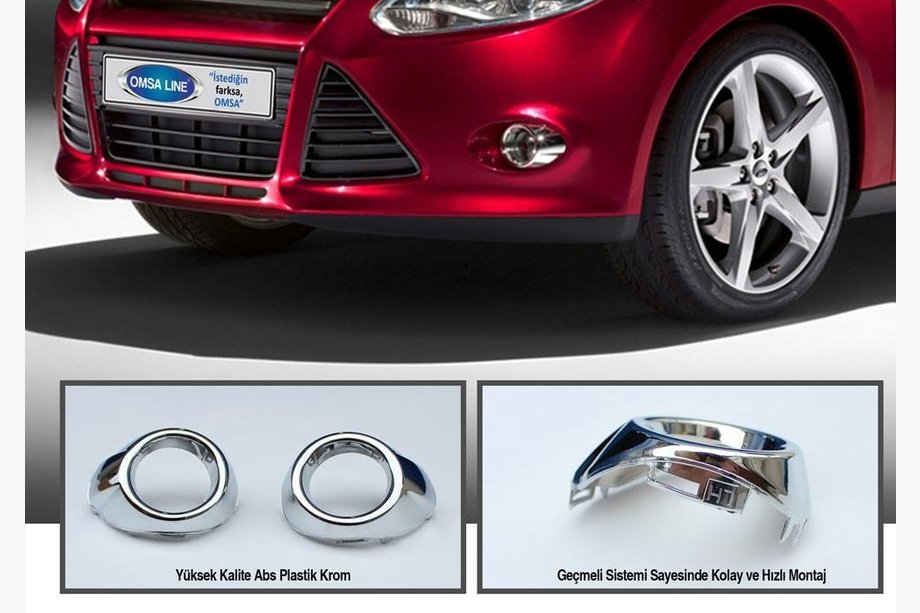 Ford Focus III 2011-2017 Chrome Fog Light Covers (2 pcs, plastic) Image
