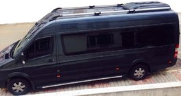 Volkswagen Crafter 2006-2016 Shark Roof Rails (black feet, aluminum) photo 1