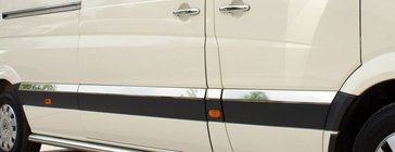 Mercedes Sprinter W906 2006–2018 Stainless Steel Door Moldings ExtraLong. Carmos - Turkish Steel photo 2