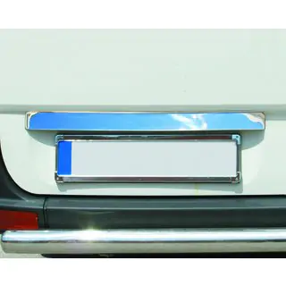 Stainless steel trim above license plate photo 4