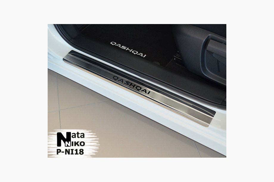 Nissan Qashqai 2014-2021 Door Sill Covers Nataniko (4 pcs, Stainless Steel) Standard - Lohmann Tape, 0.5 mm Photo 2