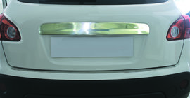 Nissan Qashqai 2007-2010 Trunk trim above license plate (stainless steel) Without Button, Carmos - Turkish Steel photo 2
