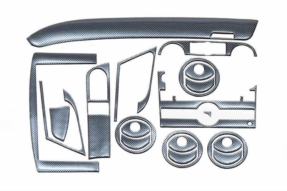 Chevrolet Aveo T250 2005-2011 Dashboard Trim Covers (Large Set) Aluminum Image