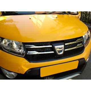 Chrome Grille Covers Version 2 (4 pcs, Stainless Steel) Dacia Sandero 2013-2020