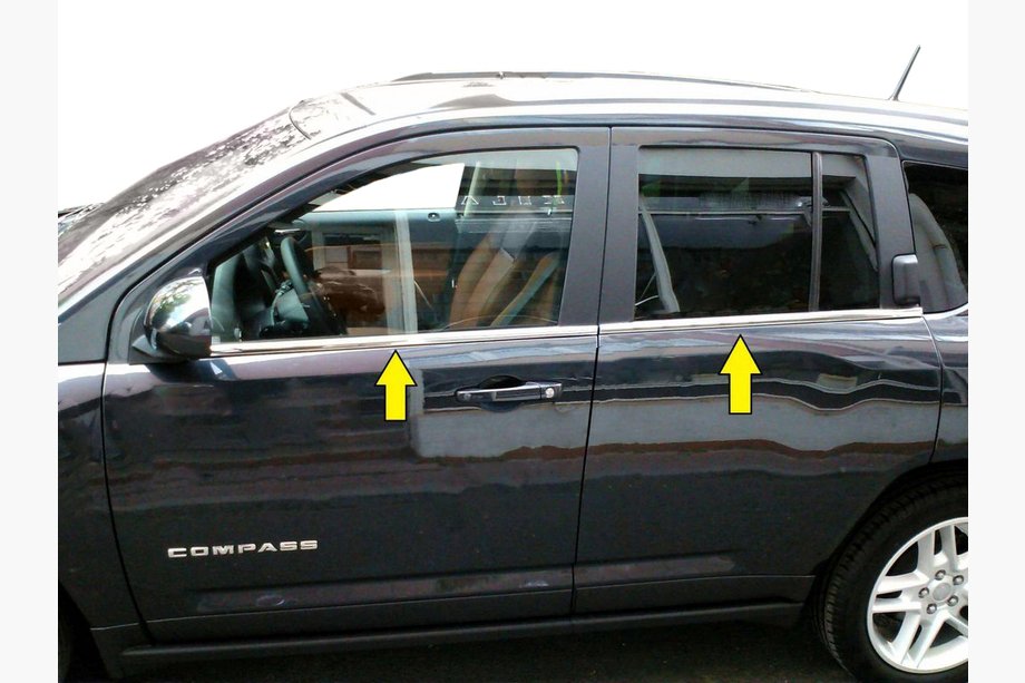 Jeep Compass 2006-2016 Lower window trim stainless steel Image
