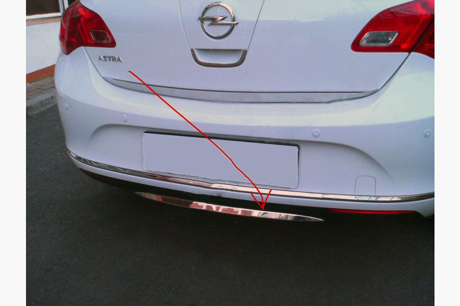 Opel Astra J 2009-2015 Rear bumper trim stainless steel Image