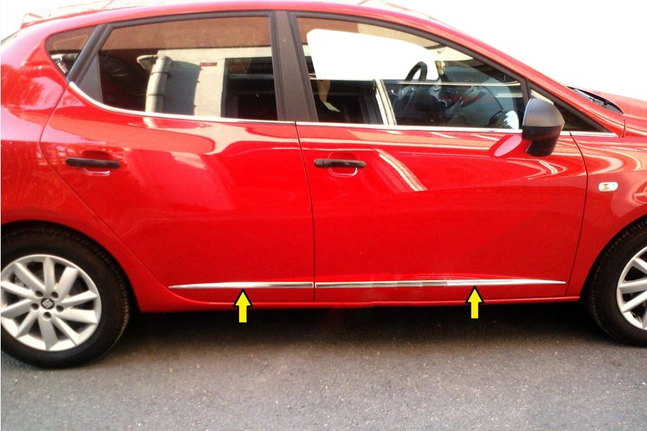 Seat Ibiza 2010-2017 Carmos Door Moldings (4 pcs, Stainless Steel) Image