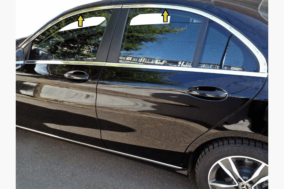 Mercedes C-class W205 2014-2021 Upper window trim stainless steel Image