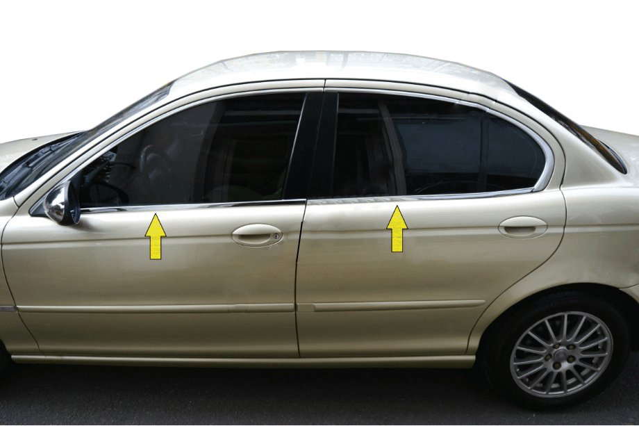 Jaguar X-Type 2001-2009 Lower window trim stainless steel Image