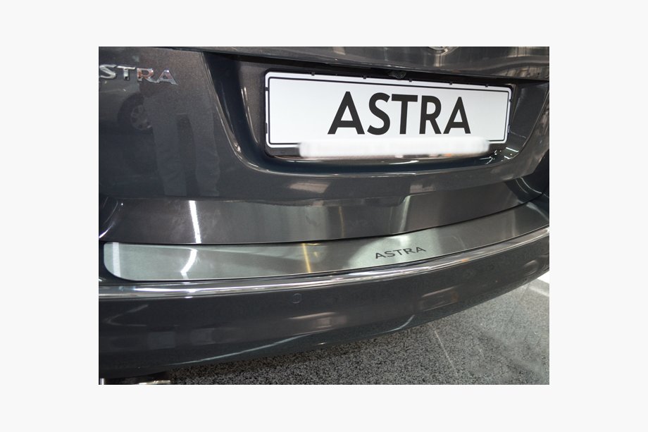 Opel Astra J 2009-2015 Rear bumper protector Natanika (stainless steel) Hatchback, 2009-2015 Image