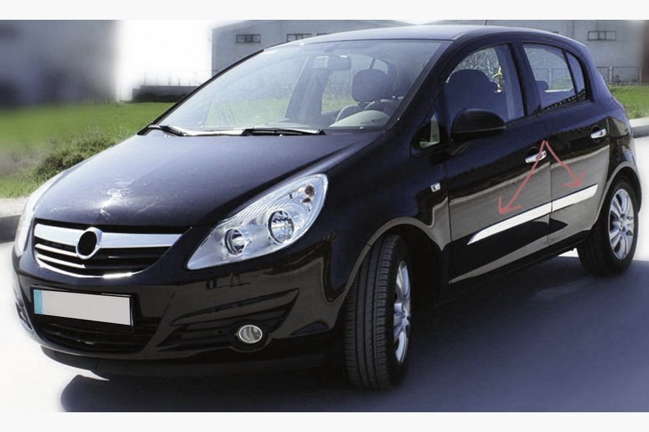 Opel Corsa D 2007-2014 Door Moldings Stainless Steel (4 pcs) Image