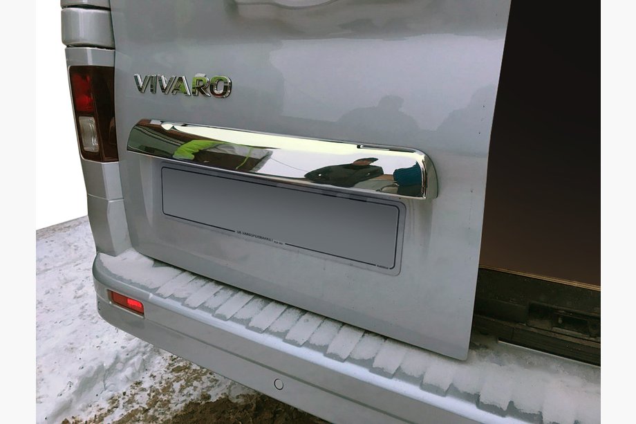 Opel Vivaro 2015-2019 Stainless steel trim above license plate Image