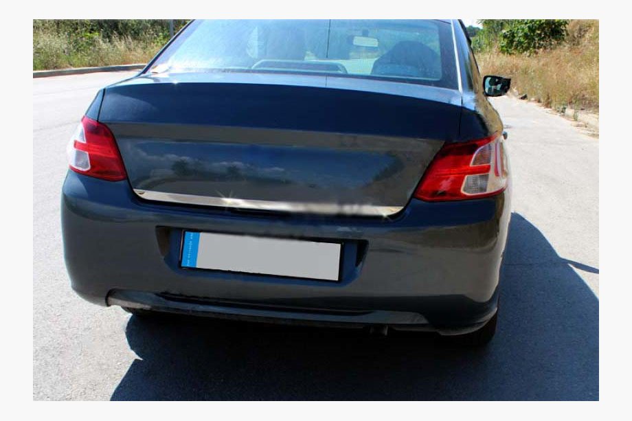 Peugeot 301 2012- Trunk sill protector stainless steel Carmos - Turkish Stainless Steel Image
