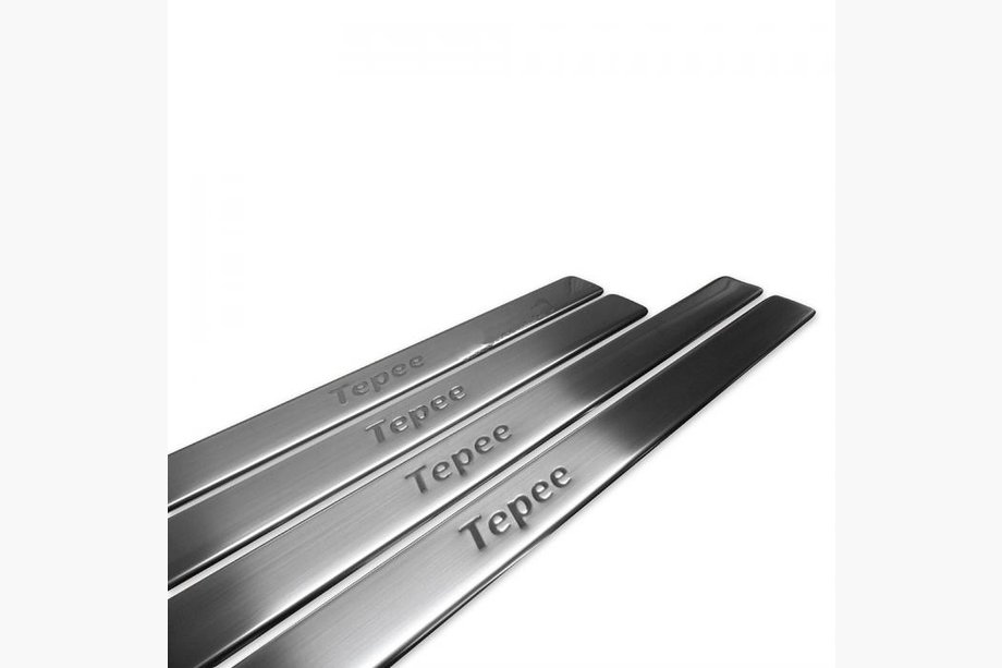 Peugeot Partner Tepee 2008-2018 Door Sill Protectors OmsaLine (4 pcs, Stainless Steel) Image